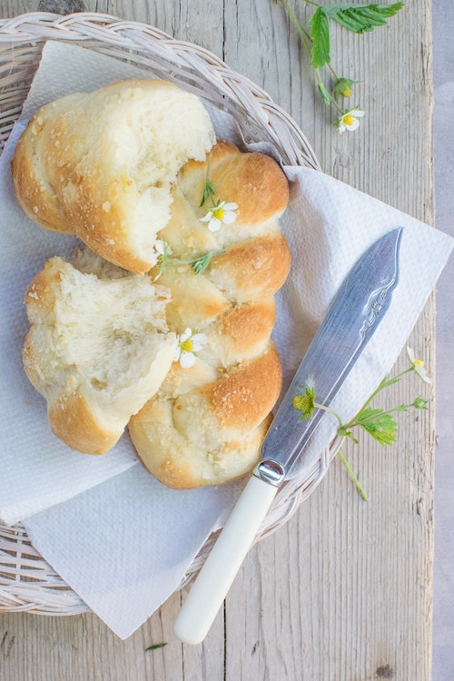 Bread, butter, plate